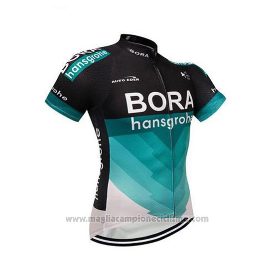 2018 Abbigliamento Ciclismo Bora Nero e Teal Manica Corta e Salopette